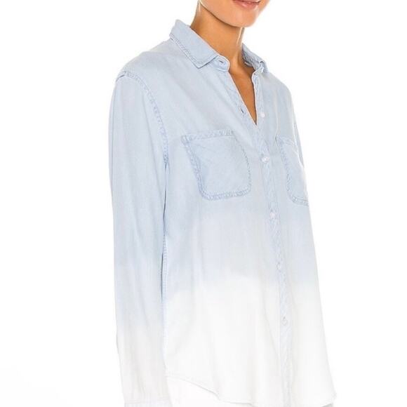 Rails Carter Light Vintage Dip Dye Ombre Tencel Button Up Top Size XS - Picture 10 of 16